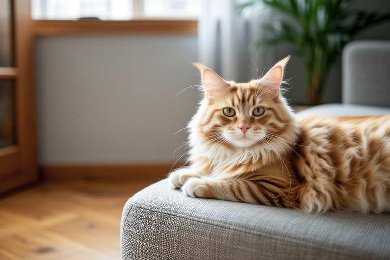 The Cozy World of an Orange Cat at Home